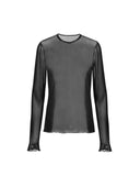 BEATRICE Black Long Sleeve Transparent Blouse