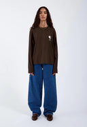 DR. DENIM Kath Women's Long Sleeve Blouse - Chocolate Yin Yang