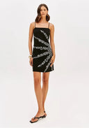 LANCA Straps and Glitter Mίνι Μαύρο Φόρεμα