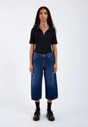 DR. DENIM Dace Women's Cropped Wide Leg Jeans Haze Dark Shade