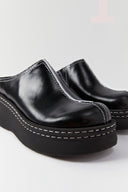 MIISTA Mego Black Leather Mules