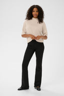 KAFFE Karegina Ecru Shimmering Blouse With Mock Neckline