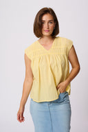 KAFFE Kathua Straw Sleeveless Blouse