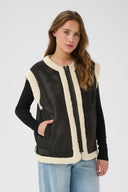 KAFFE Kapernille Women's Sleeveless Vest with Sherpa Lining