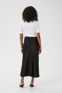 KAFFE Kamolly Black Midi Satin Skirt