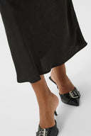 KAFFE Kamolly Black Midi Satin Skirt