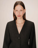 GRACE & MILA Shain Striped Wool Blazer Tailoring