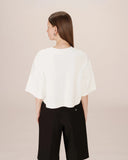 GRACE & MILA Star Cropped Cotton T-shirt Ivoire