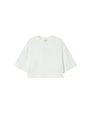 GRACE & MILA Star Cropped Cotton T-shirt Ivoire