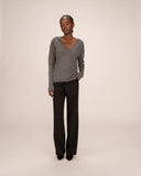 GRACE & MILA Sabba Wool V-Neck Sweater Anthracite