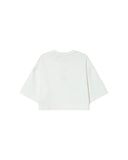 GRACE & MILA Star Cropped Cotton T-shirt Ivoire