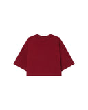 GRACE & MILA Star Cropped Cotton T-shirt Μπορντώ