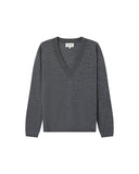 GRACE & MILA Sabba Wool V-Neck Sweater Anthracite