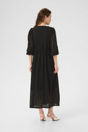 KAFFE Kamasha Μαύρο Βαμβακερό Μίντι Φόρεμα