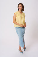 KAFFE Kathua Straw Sleeveless Blouse