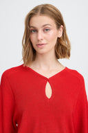 ICHI Ihcody Red Knitted Blouse