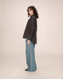GRACE & MILA Sira Oversized Βαμβακερό Πουκάμισο Carbone
