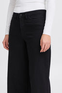 ICHI Ihtwiggy Wide Leg Jean Pants Black