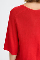 ICHI Ihcody Red Knitted Blouse
