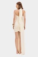 LANCA Εκρού Drapé Φόρεμα