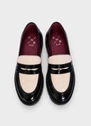 KMB Lissy Faux Fur Δερμάτινα Loafers Μαύρα