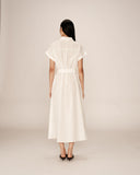 GRACE & MILA Prudence Long Linen Dress Ecru