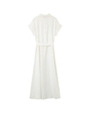 GRACE & MILA Prudence Long Linen Dress Ecru