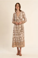 MOLLY BRACKEN Printed Μακρύ Φόρεμα Με Δέσιμο