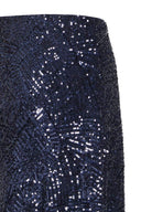 ICHI Ihfauca Maritime Blue Sequin Skirt