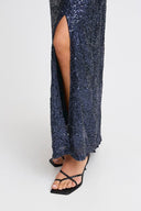 ICHI Ihfauca Maritime Blue Sequin Skirt