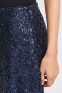 ICHI Ihfauca Maritime Blue Sequin Skirt