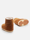 MOON BOOT No Lace Tan Suede Καφέ Χαμηλές Μπότες