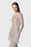 TWENTY FOURHAITCH New Texas Μακρύ Φόρεμα Champagne