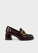PONS QUINTANA Emilia Croco Heel Loafer