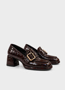 PONS QUINTANA Emilia Croco Heel Loafer