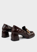 PONS QUINTANA Emilia Croco Heel Loafer