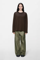 RAINS Classic Long Sleeve Καφέ T-shirt