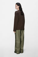RAINS Classic Long Sleeve Καφέ T-shirt