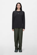 RAINS Waffle Long Sleeve Black T-shirt