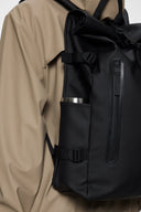 RAINS Rolltop Rucksack Large W3 Μαύρο Σακίδιο