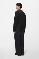 RAINS Waffle Long Sleeve Black Μπλούζα