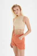 24COLOURS Crop Top Beige