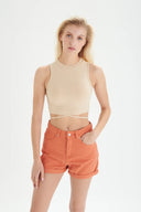 24COLOURS Crop Top Beige