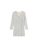GRACE & MILA Robe Love Εκρού Φόρεμα Με Παγιέτα