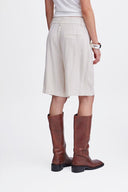 ICHI Ihrubana Beige Bermuda Shorts