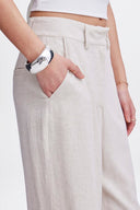 ICHI Ihrubana Beige Bermuda Shorts