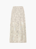 ICHI Ihmania Εκρού Φούστα με Διαφάνεια