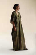 FARA BOUTIQUE Sol Olive Μεταξωτό Καφτάνι